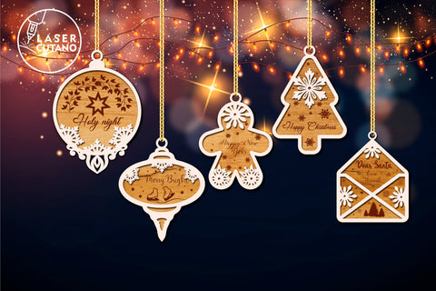 CHRISTMAS ORNAMENTS BUNDLE for Christmas Tree SVG LaserCutano 