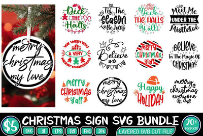 Christmas ornaments designs bundle,SVG SVG BB Type Studios 