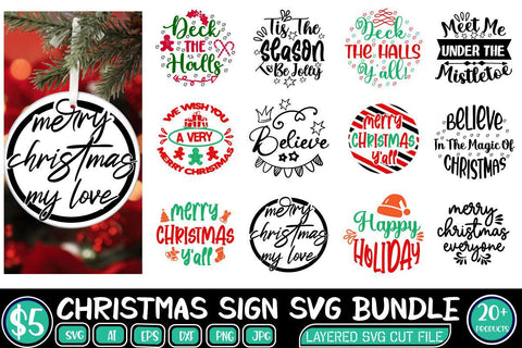 Christmas ornaments designs bundle,SVG SVG BB Type Studios 