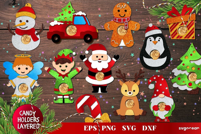 Christmas Ornaments DIY | Candy Holders | Svg Bundle | Cut File SVG SvgOcean 