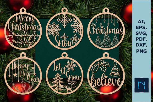 Christmas Ornaments Glowforge SVG bundle SVG MD JOYNAL ABDIN 