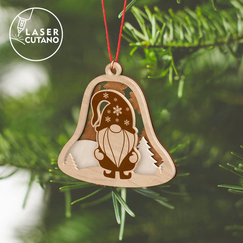 Christmas Ornaments Gnomes Bundle Cut Templates SVG LaserCutano 