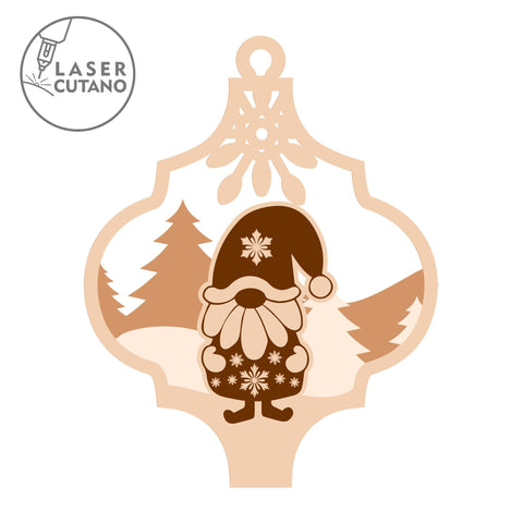 Christmas Ornaments Gnomes Bundle Cut Templates SVG LaserCutano 