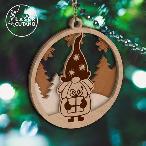 Christmas Ornaments Gnomes Bundle Cut Templates SVG LaserCutano 