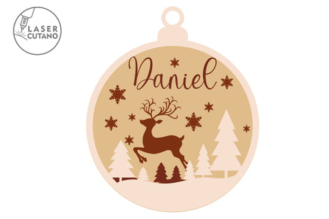 CHRISTMAS ORNAMENTS Multilayer Laser Cut Files, Mandala, Round Sign SVG, 3D Designs, Mini Design Bundles SVG LaserCutano 