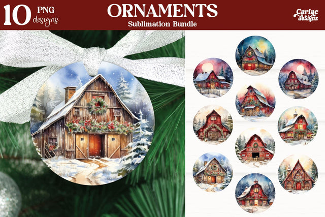 Christmas Ornaments PNG Sublimation Carla C Designs 