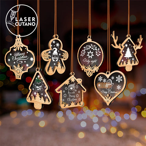 CHRISTMAS ORNAMENTS Set Multilayer Decor SVG LaserCutano 
