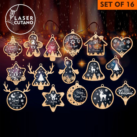 CHRISTMAS ORNAMENTS Set Multilayer Decor SVG LaserCutano 