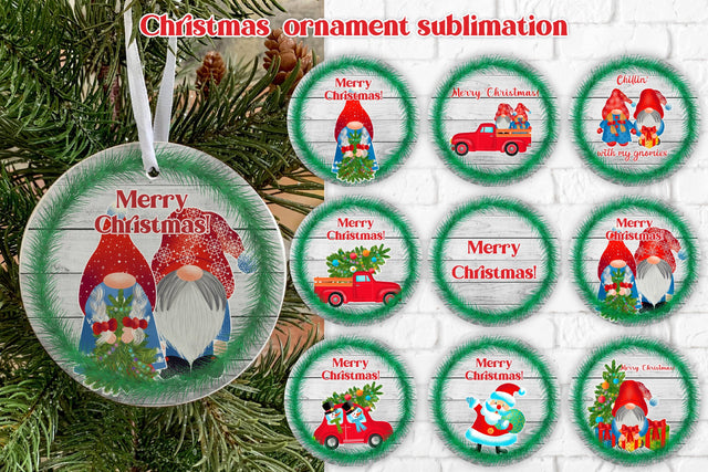 Christmas ornaments sublimation | Christmas gnome ornament Sublimation Svetana Studio 