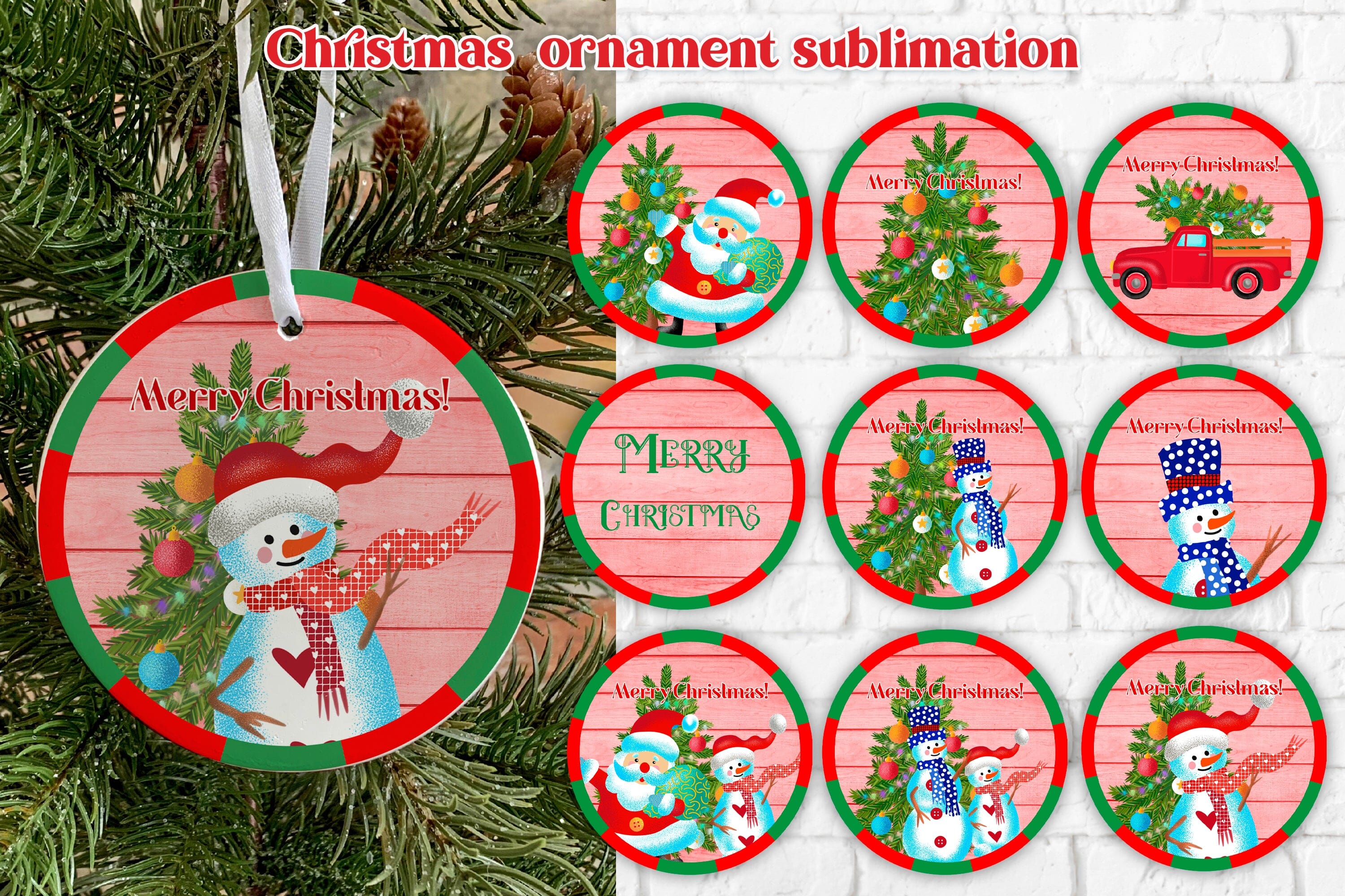 Gnome Ornament Sublimation Design PNG - So Fontsy