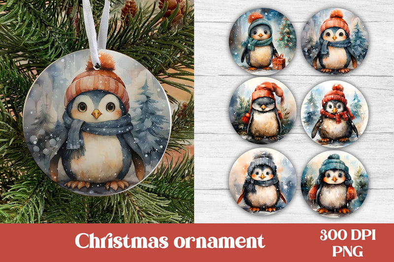 Christmas ornaments sublimation | Christmas penguin ornament Sublimation Svetana Studio 