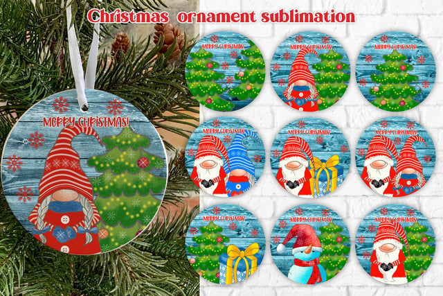 Christmas ornaments sublimation | Gnome Christmas ornaments Sublimation Svetana Studio 
