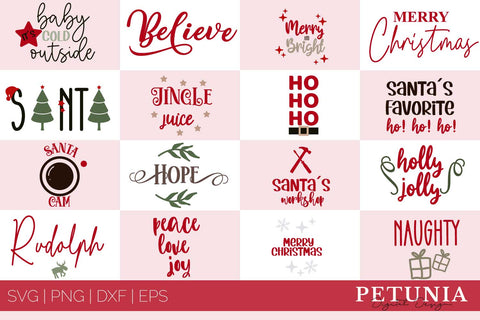 Christmas Ornaments SVG Bundle | Christmas Bundle 16 Designs SVG Petunia Digital Design 