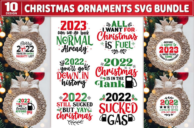 Christmas Ornaments SVG Bundle, Christmas Round Sign Bundle SVG Shetara Begum 