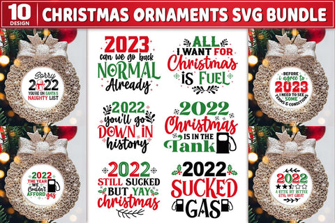 Christmas Ornaments SVG Bundle, Christmas Round Sign Bundle SVG Shetara Begum 