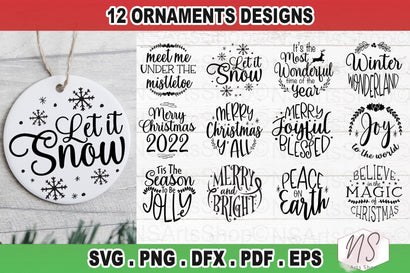 Christmas Ornaments SVG Bundle, Christmas svg, believe svg, christmas cut file, christmas scene svg, round ornament svg| Christmas Bundle 16 Designs SVG NS Arts Shop 