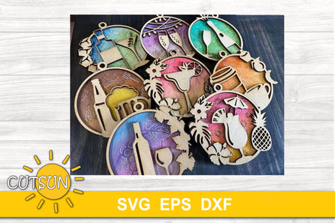 Christmas Ornaments SVG bundle Drinks and cocktails SVG CutsunSVG 