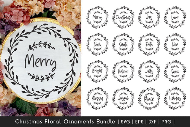 Christmas Ornaments SVG Bundle - Floral Frame SVG SVG Dasagani-svg-crafts 
