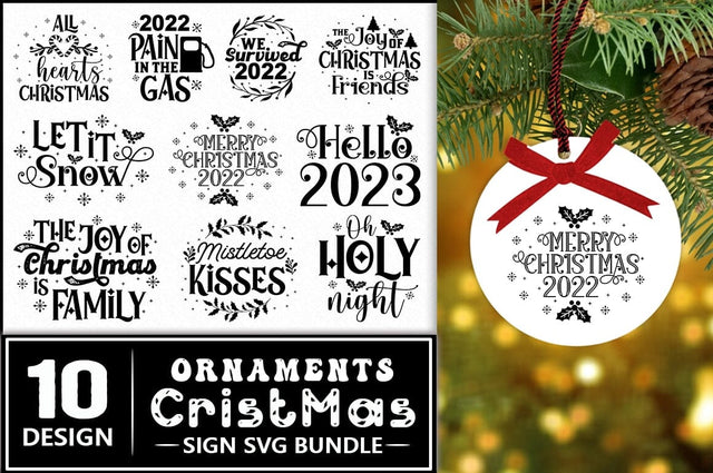 Christmas Ornaments SVG Bundle, Vintage Christmas Ornaments Bundle SVG Shetara Begum 