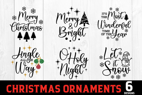 Christmas Ornaments SVG Bundle with 6 Round Designs SVG Shine Green Art 