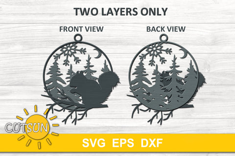 Christmas Ornaments SVG bundle Woodland animals Glowforge SVG SVG CutsunSVG 