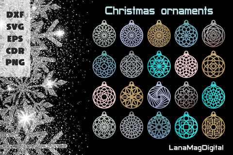 Christmas ornaments svg laser cut, Christmas tree decor dxf SVG LanaMagDigital 