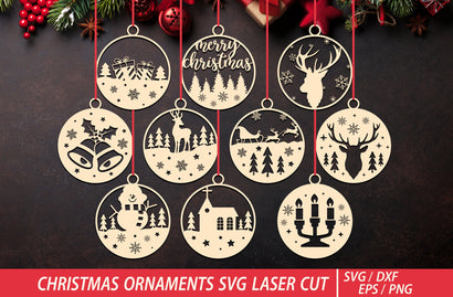 Christmas Ornaments SVG Laser Cut Files, Laser cut SVG, Christmas Tree Toys SVG, Merry Christmas Ornament, Christmas Tree Ornaments SVG MD mominul islam 