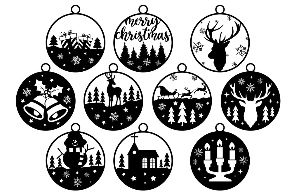 Christmas Ornaments SVG Laser Cut Files, Laser cut SVG, Christmas Tree ...