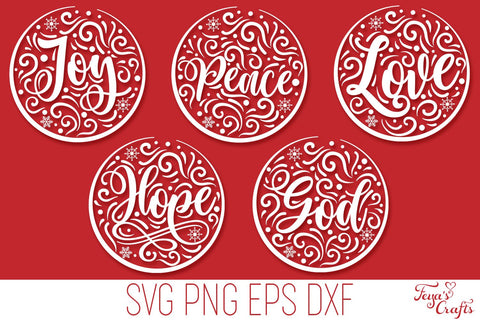 Christmas Ornaments SVG Pack - Round Flourishes SVG Feya's Fonts and Crafts 