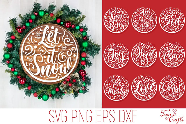Christmas Ornaments SVG Pack - Round Flourishes SVG Feya's Fonts and Crafts 