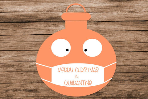 Christmas Ornaments with Face Masks Clipart- COVID Christmas SVG Happy Printables Club 