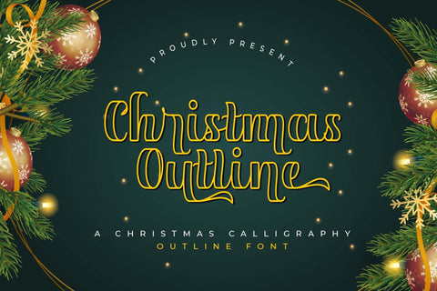 Christmas Outline Font love script 