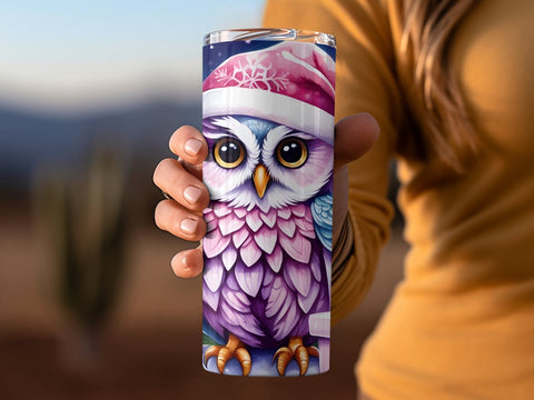 Christmas Owl Tumbler wrap PNG Sublimation Luvleigh Digitals 