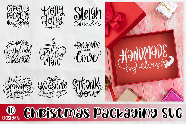 Christmas Packaging Sticker Bundle, Small Business Sticker SVG dapiyupi store 