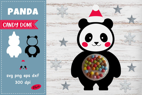 Christmas Panda Candy Dome SVG. Christmas Holder SVG SVG Olga Terlyanskaya 