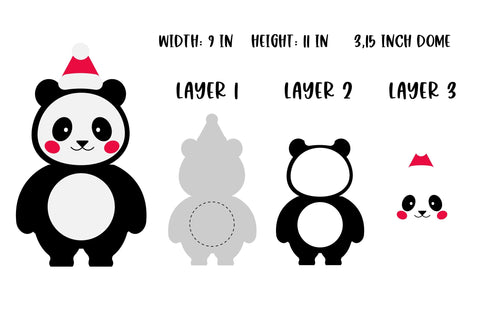 Christmas Panda Candy Dome SVG. Christmas Holder SVG SVG Olga Terlyanskaya 
