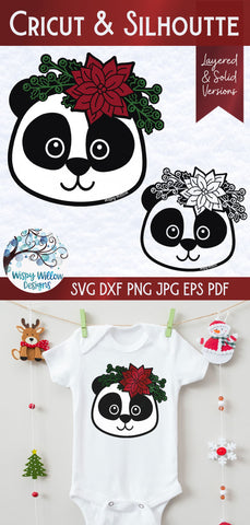 Christmas Panda SVG SVG Wispy Willow Designs 