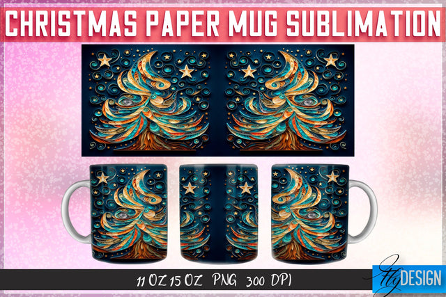 Christmas Paper 11 | 15 Oz Mug Sublimation Sublimation Fly Design 