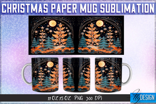 Christmas Paper 11 | 15 Oz Mug Sublimation Sublimation Fly Design 