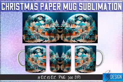 Christmas Paper 11 | 15 Oz Mug Sublimation Sublimation Fly Design 