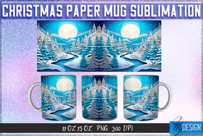 Christmas Paper 11 | 15 Oz Mug Sublimation Sublimation Fly Design 
