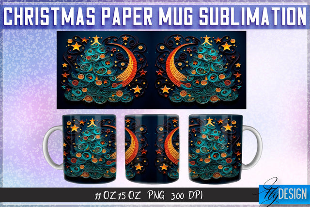 Christmas Paper 11 | 15 Oz Mug Sublimation Sublimation Fly Design 