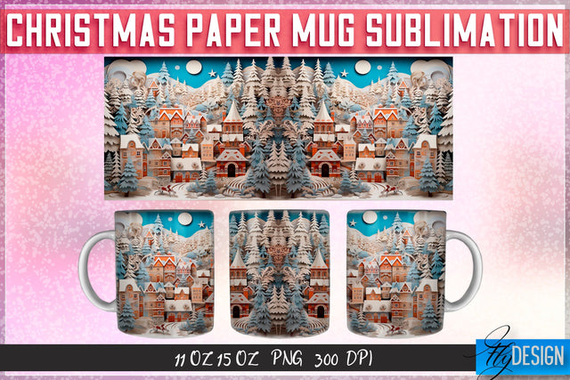 Christmas Paper 11 | 15 Oz Mug Sublimation Sublimation Fly Design 