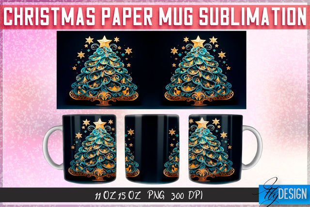 Christmas Paper 11 | 15 Oz Mug Sublimation Sublimation Fly Design 