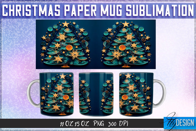 Christmas Paper 11 | 15 Oz Mug Sublimation Sublimation Fly Design 