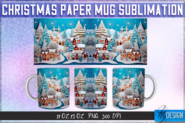 Christmas Paper 11 | 15 Oz Mug Sublimation Sublimation Fly Design 