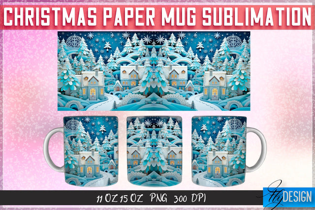 Christmas Paper 11 | 15 Oz Mug Sublimation Sublimation Fly Design 
