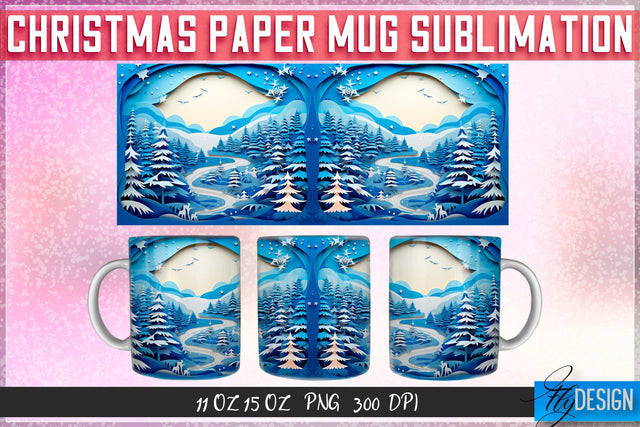 Christmas Paper 11 | 15 Oz Mug Sublimation Sublimation Fly Design 