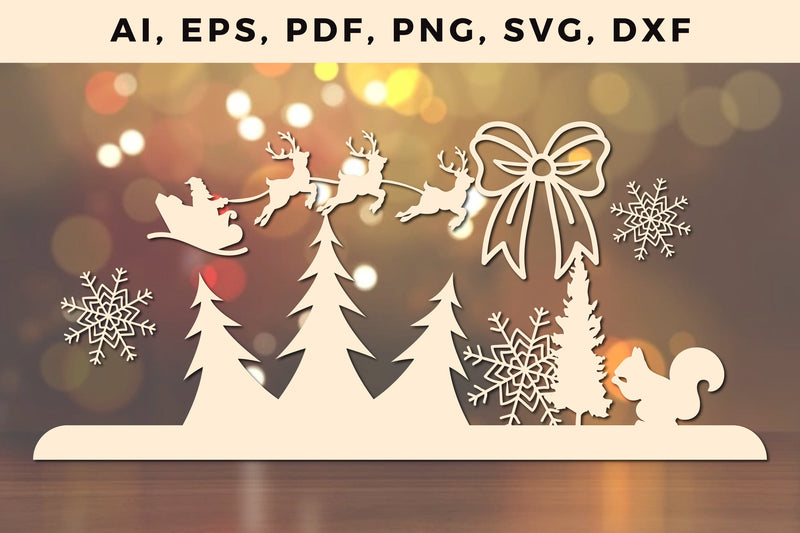 Christmas paper cut template Craft svg - So Fontsy