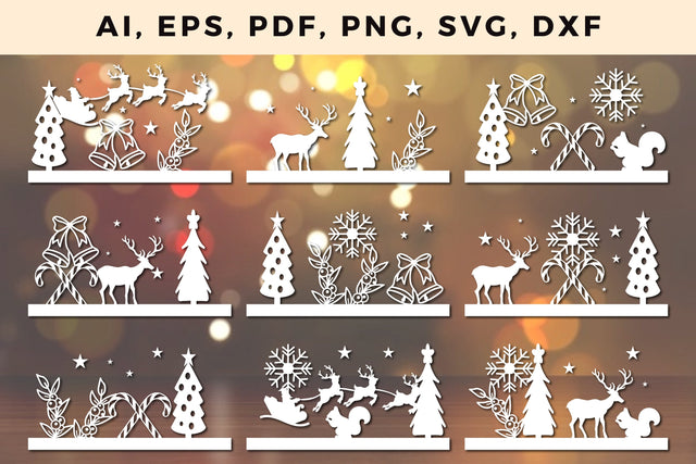 Christmas paper cut template Craft svg, Multilayer Laser Cut Files, SVG, 3D Designs, Mini Design Bundles Christmas svg SVG MD JOYNAL ABDIN 